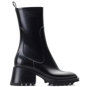 Chloé Schuhe Betty Gummistiefel, Schwarz