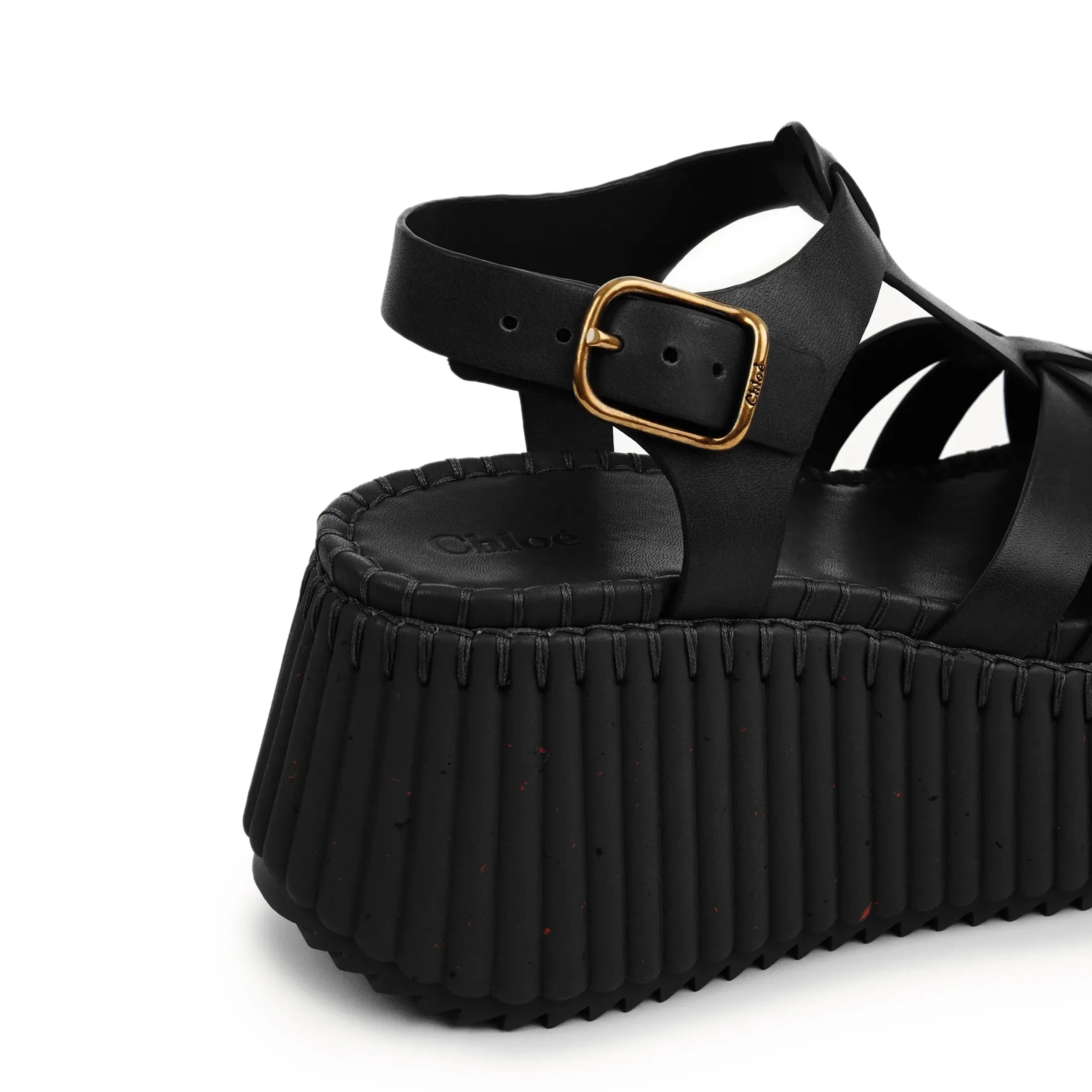 Chloé Schuhe Nama Keilabsatz, Tonales Schwarz