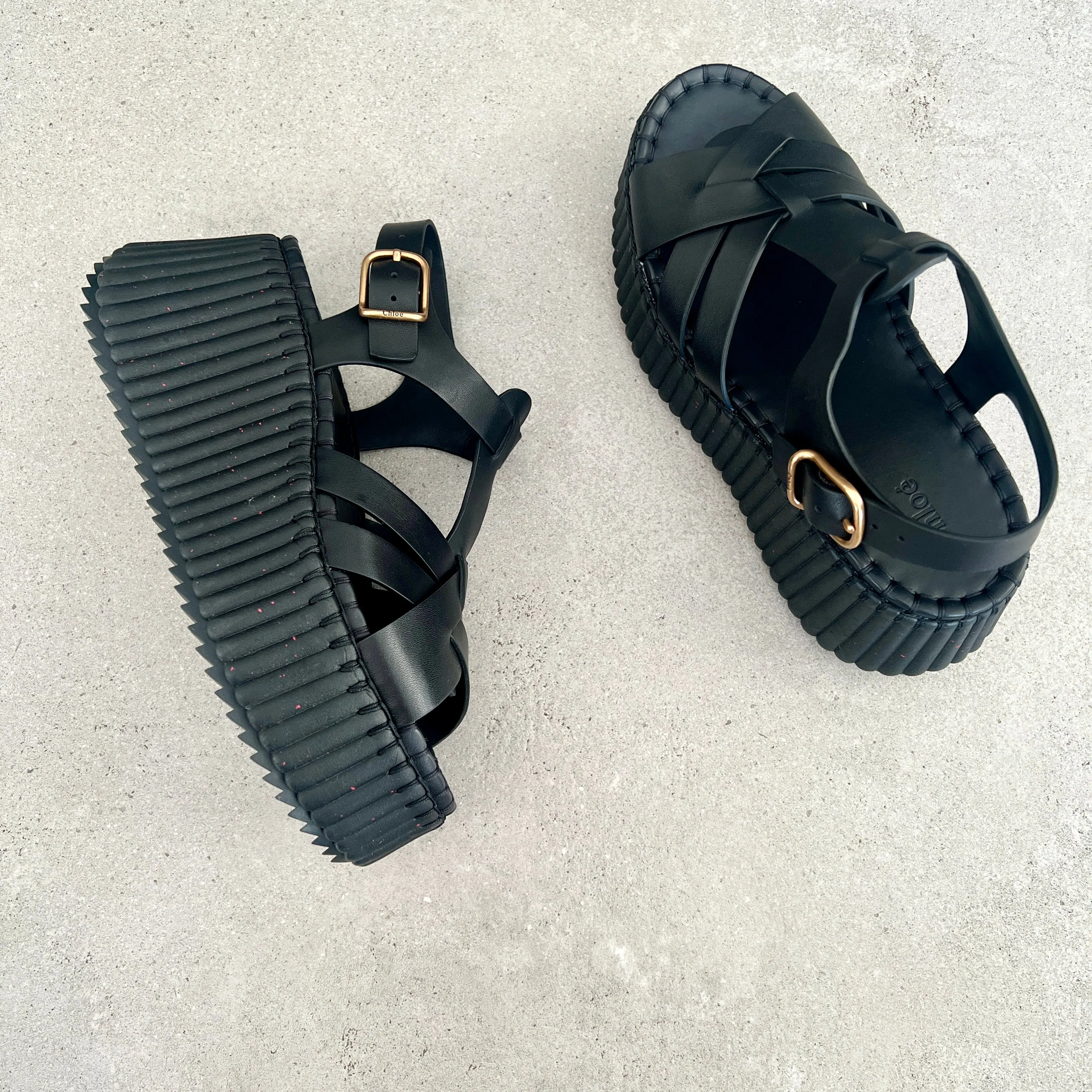 Chloé Schuhe Nama Keilabsatz, Tonales Schwarz