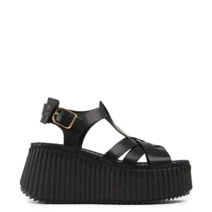Chloé Schuhe Nama Keilabsatz, Tonales Schwarz