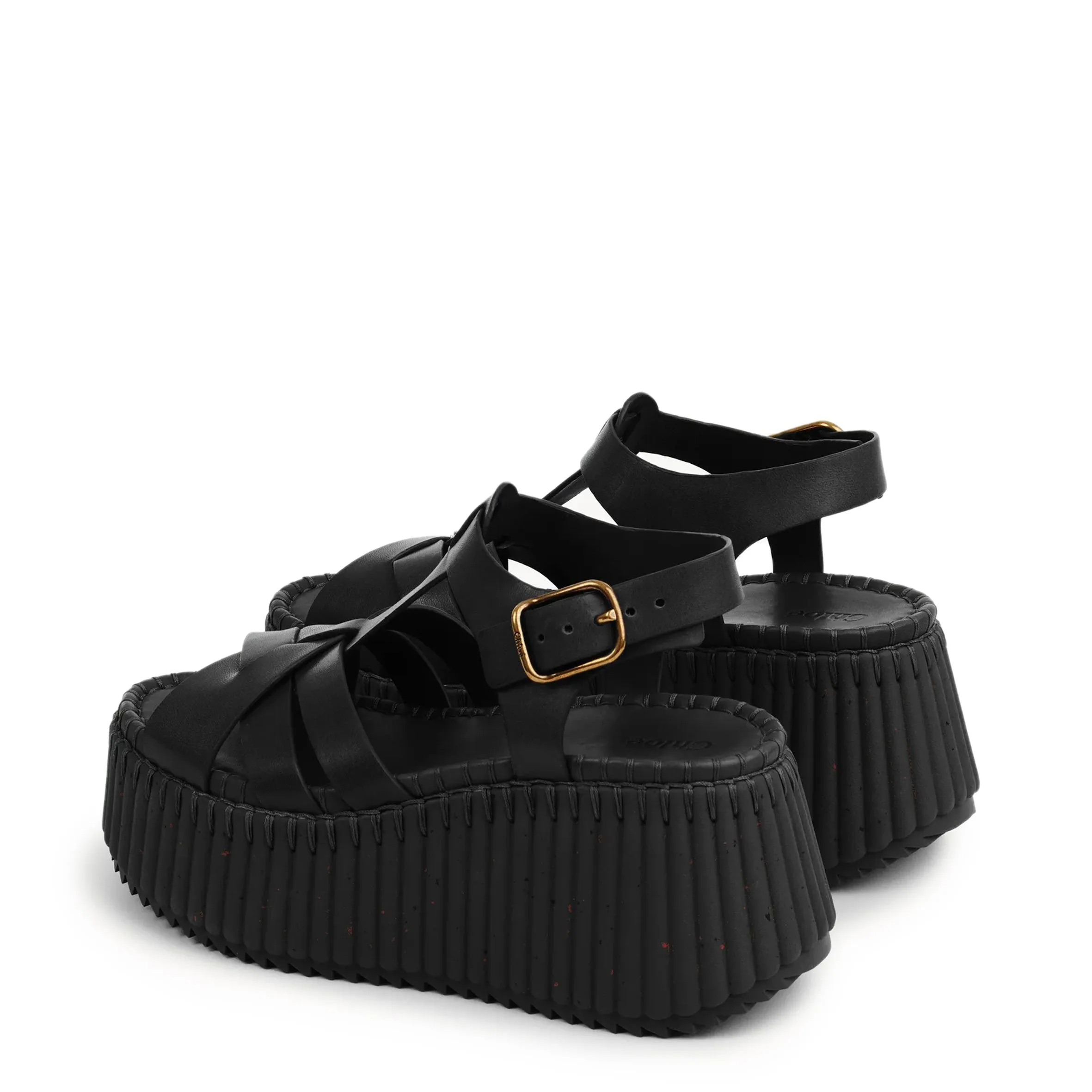 Chloé Schuhe Nama Keilabsatz, Tonales Schwarz