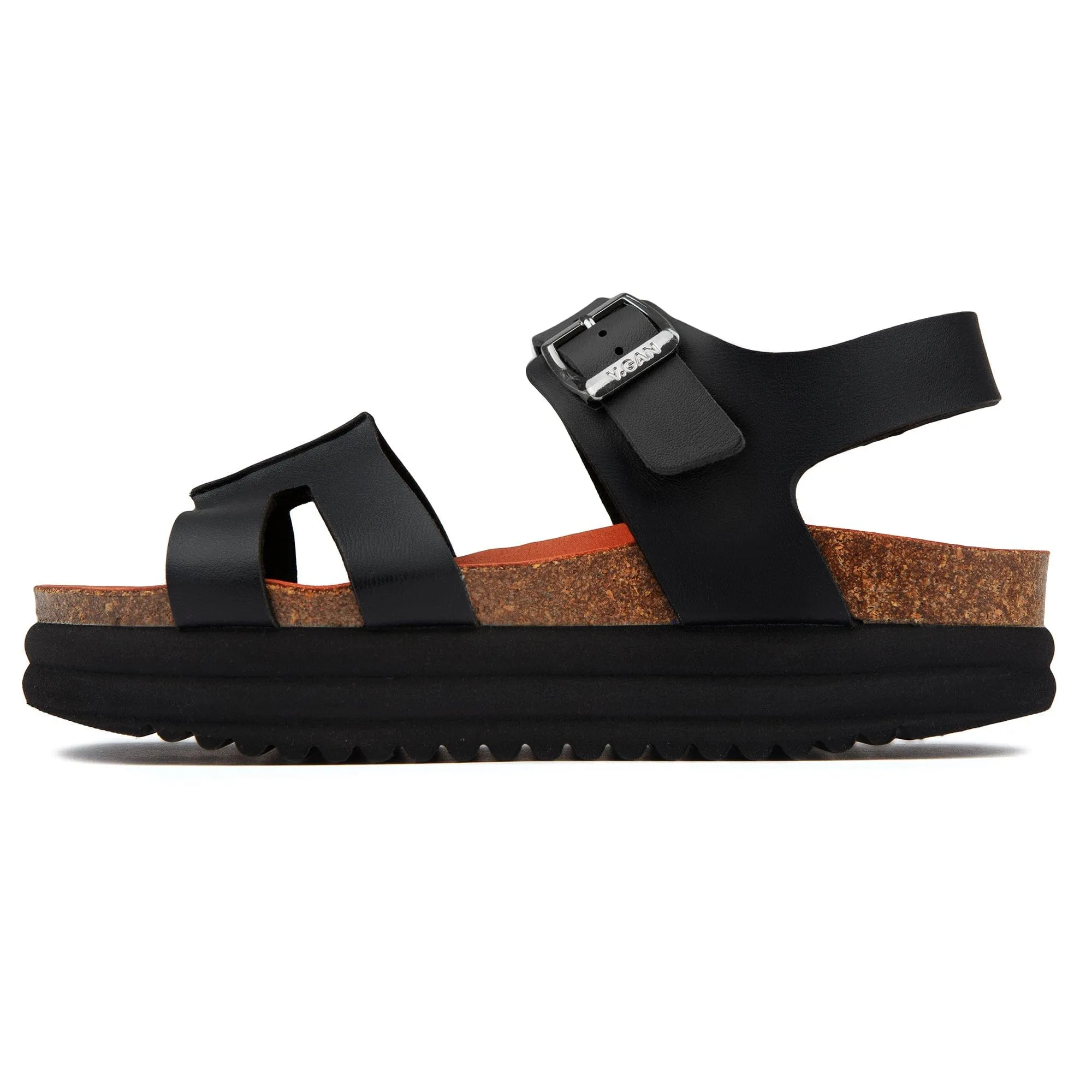 Clove II Damen Vegane Plateausandalen | Schwarz