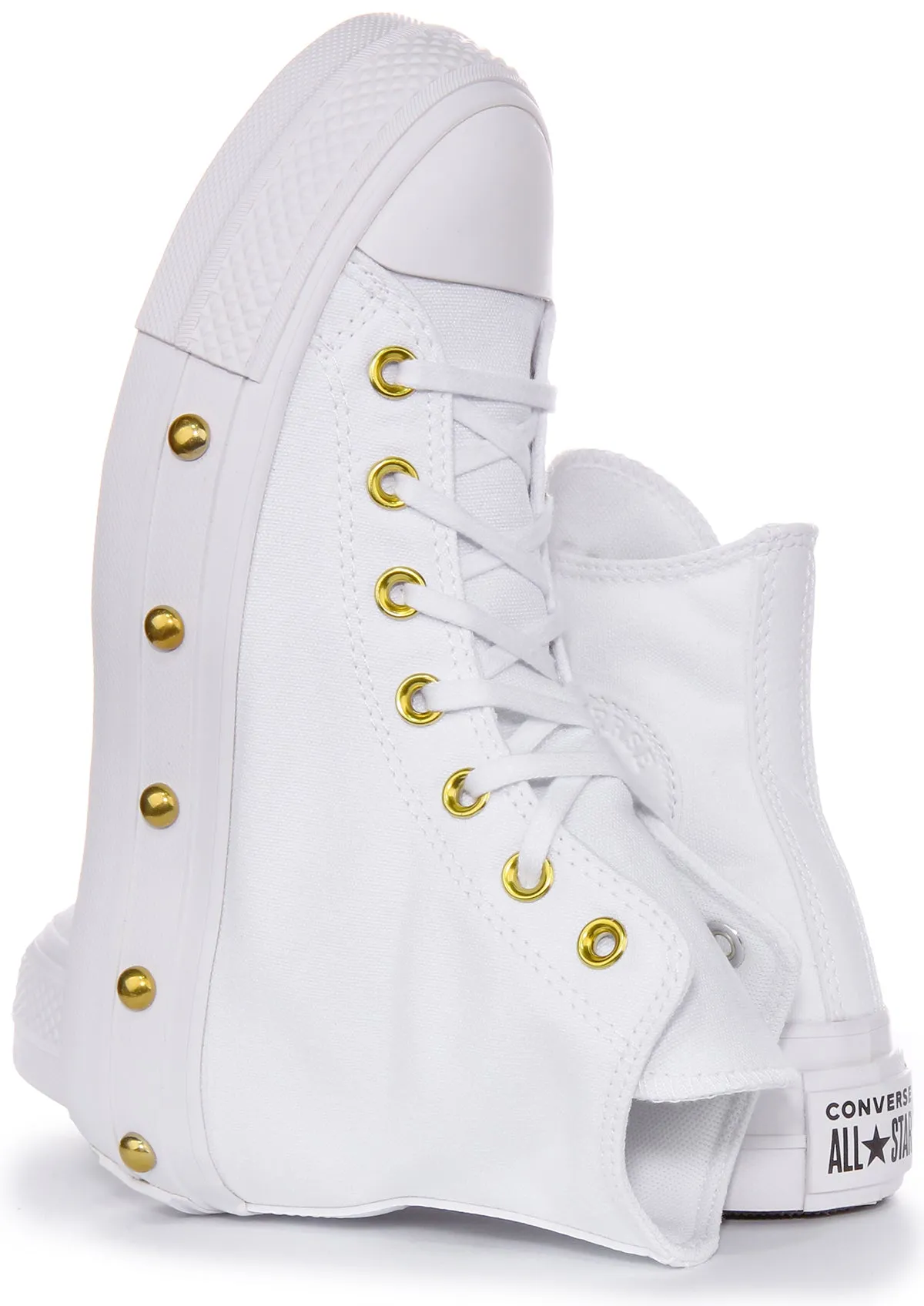 Converse All Star Lift A06787C in Weißgold Studds Schuhe Converse