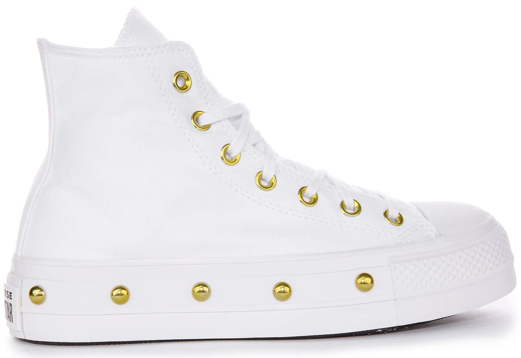 Converse All Star Lift A06787C in Weißgold Studds Schuhe Converse