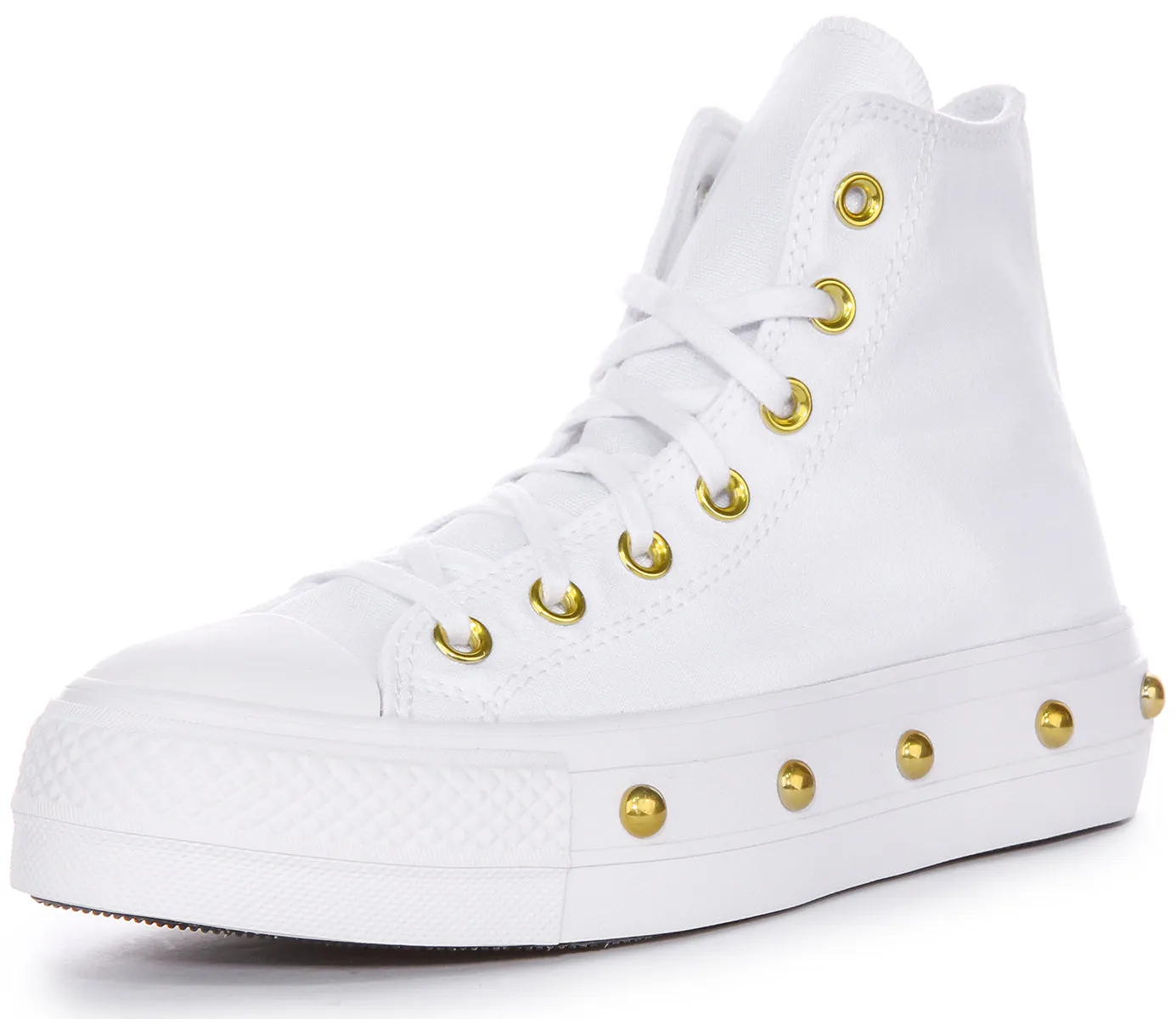 Converse All Star Lift A06787C in Weißgold Studds Schuhe Converse