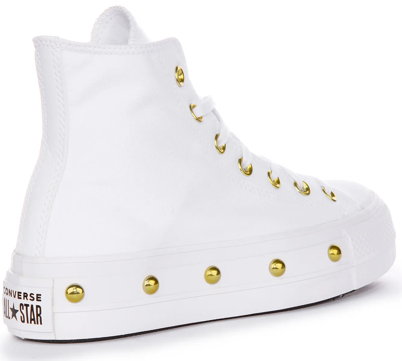 Converse All Star Lift A06787C in Weißgold Studds Schuhe Converse