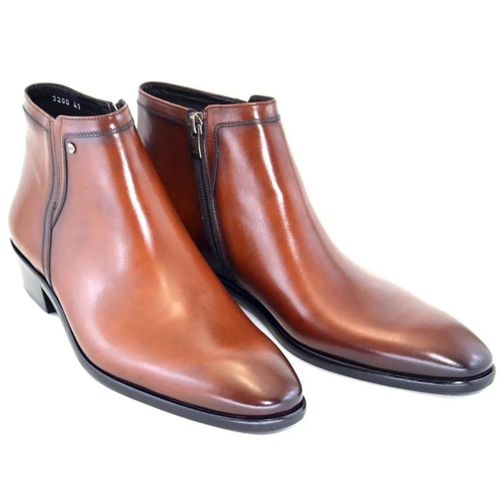 Corrente 3200HS Stiefel mit seitlichem Reißverschluss und glatter Spitze - Cognac