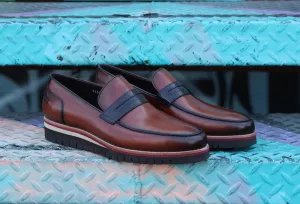 Corrente Glattkalbsleder Schlupf-Loafer Braun