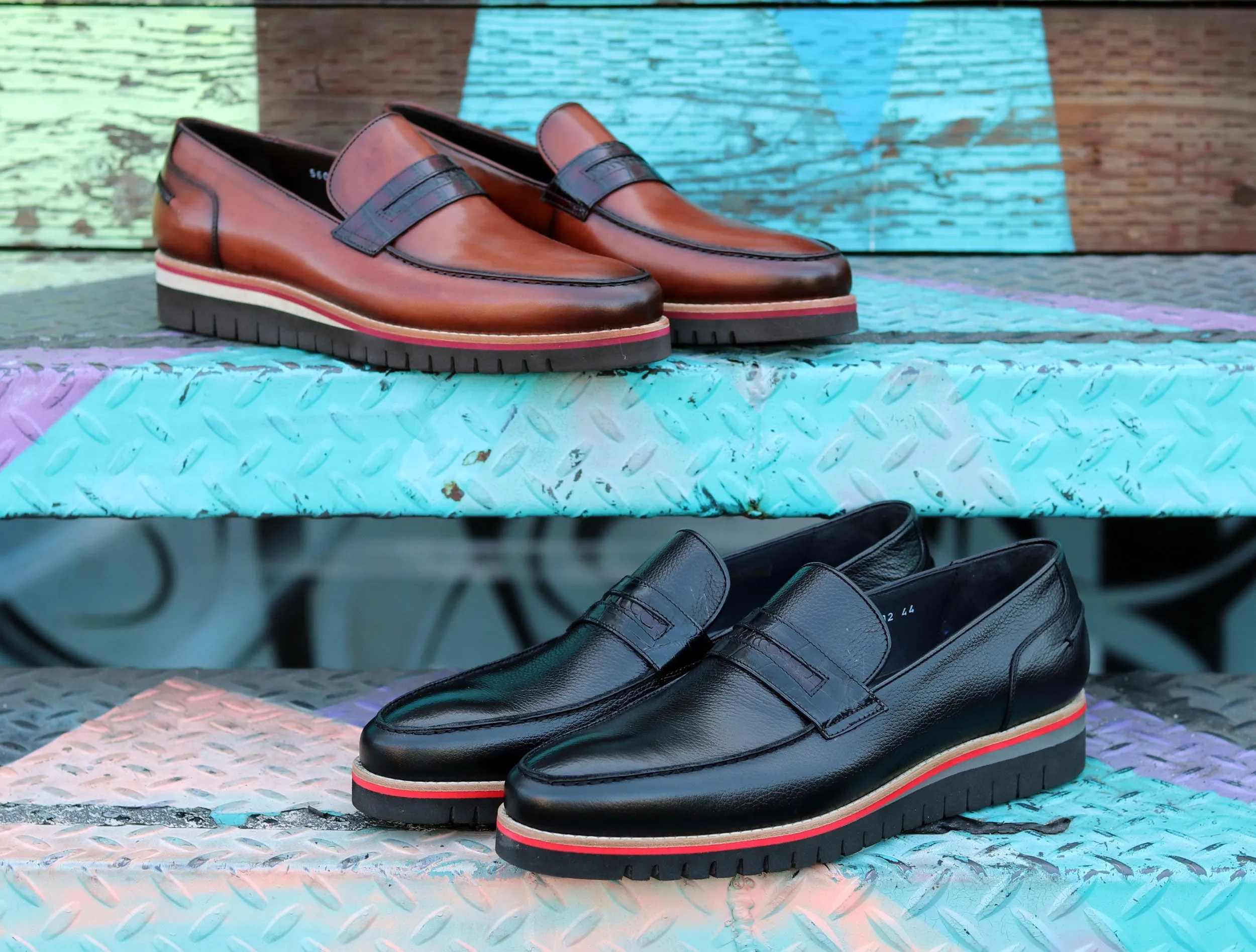Corrente Glattkalbsleder Schlupf-Loafer Braun