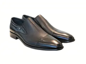 Corrente Kalbsleder & Hirschleder Schlupfschuh Schwarz