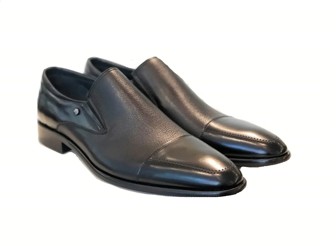 Corrente Kalbsleder & Hirschleder Schlupfschuh Schwarz