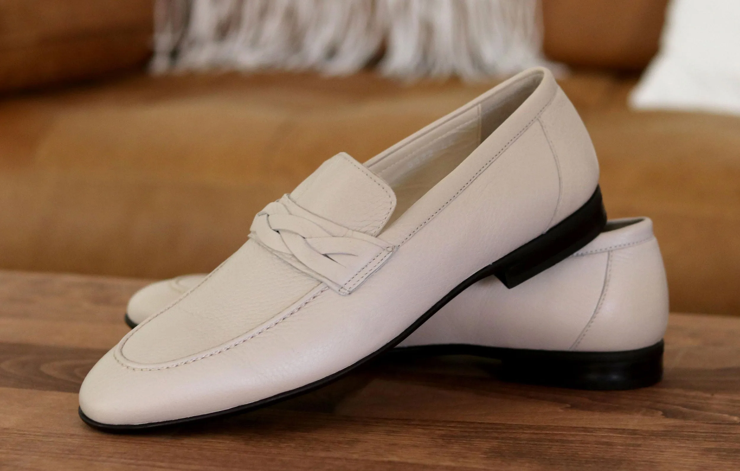 Corrente Hirschleder-Loafer Beige