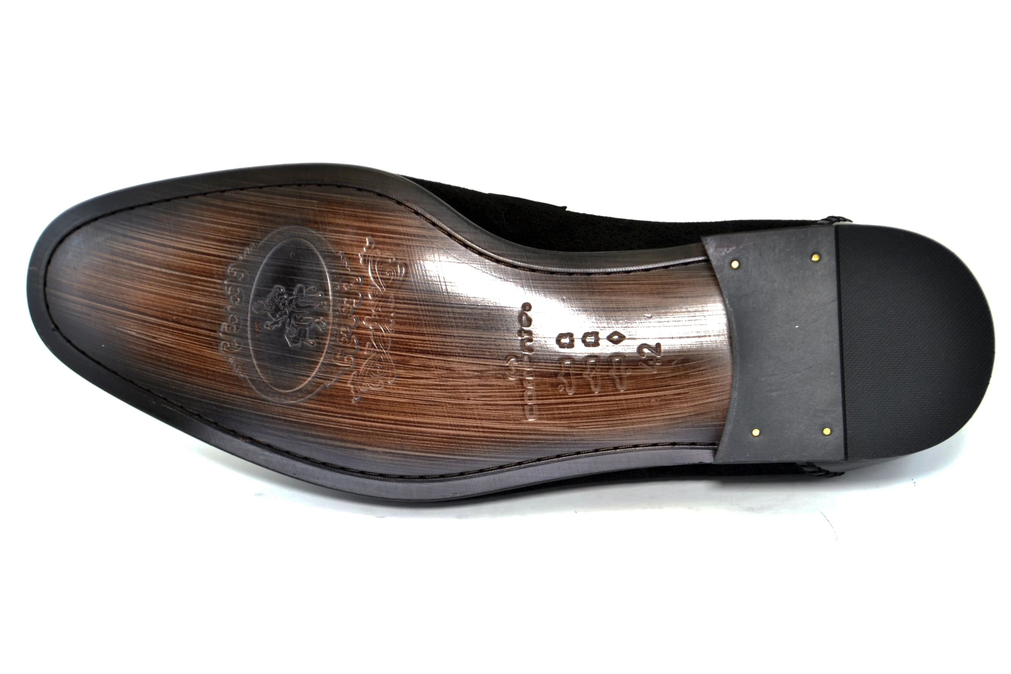 Corrente Perforiertes Wildleder Slip-On Loafer Schwarz