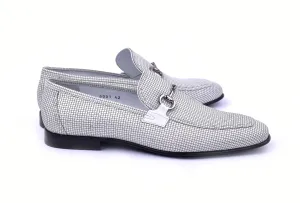 Corrente Texturierter Kalbsleder-Slip-On-Loafer Weiß