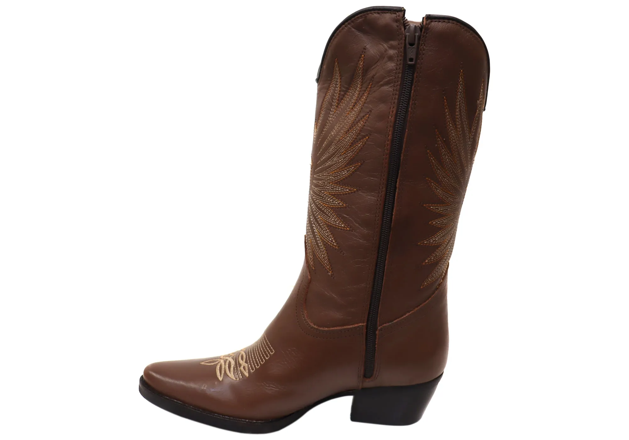 D Milton Eliza Damen Bequeme Leder Western Cowboy Stiefel D Milton Schuhe