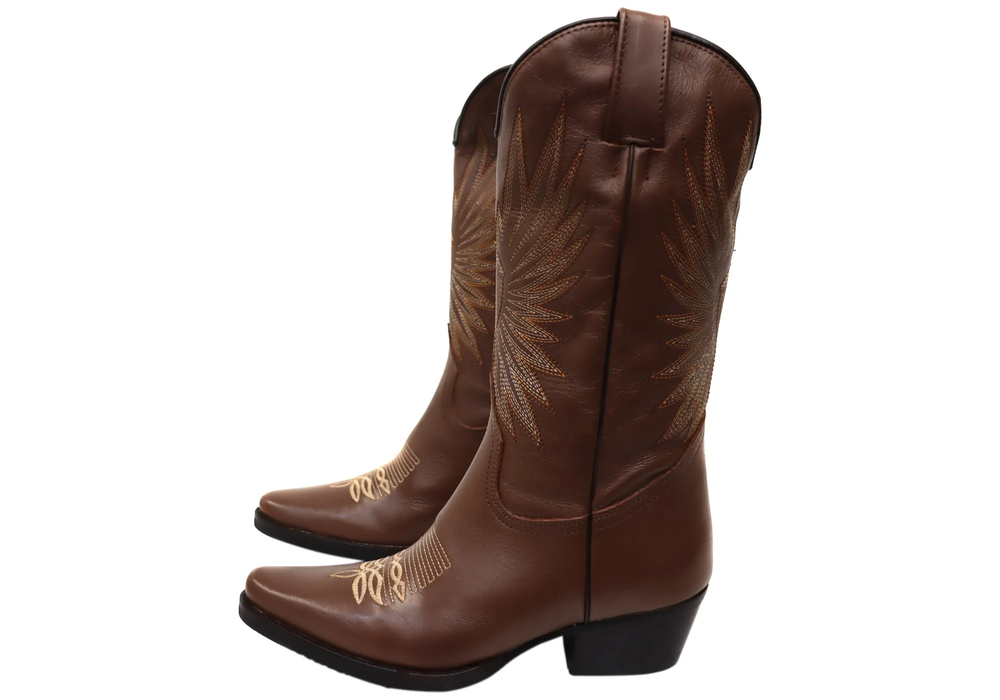 D Milton Eliza Damen Bequeme Leder Western Cowboy Stiefel D Milton Schuhe