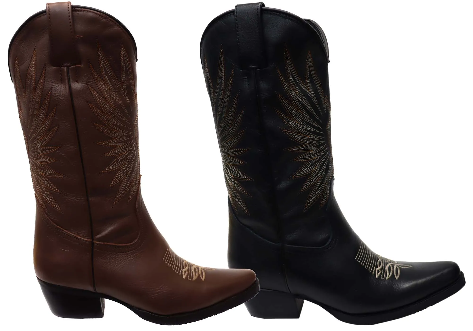 D Milton Eliza Damen Bequeme Leder Western Cowboy Stiefel D Milton Schuhe