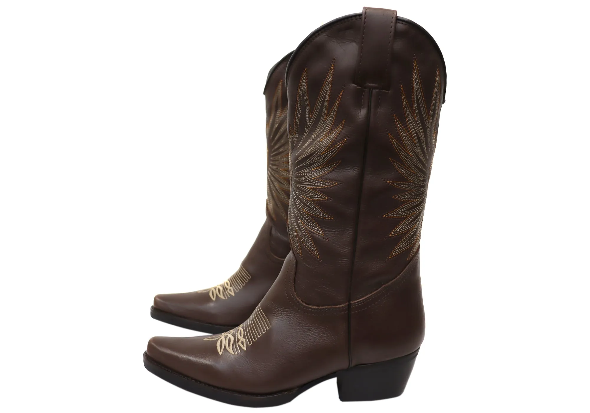 D Milton Eliza Damen Bequeme Leder Western Cowboy Stiefel D Milton Schuhe