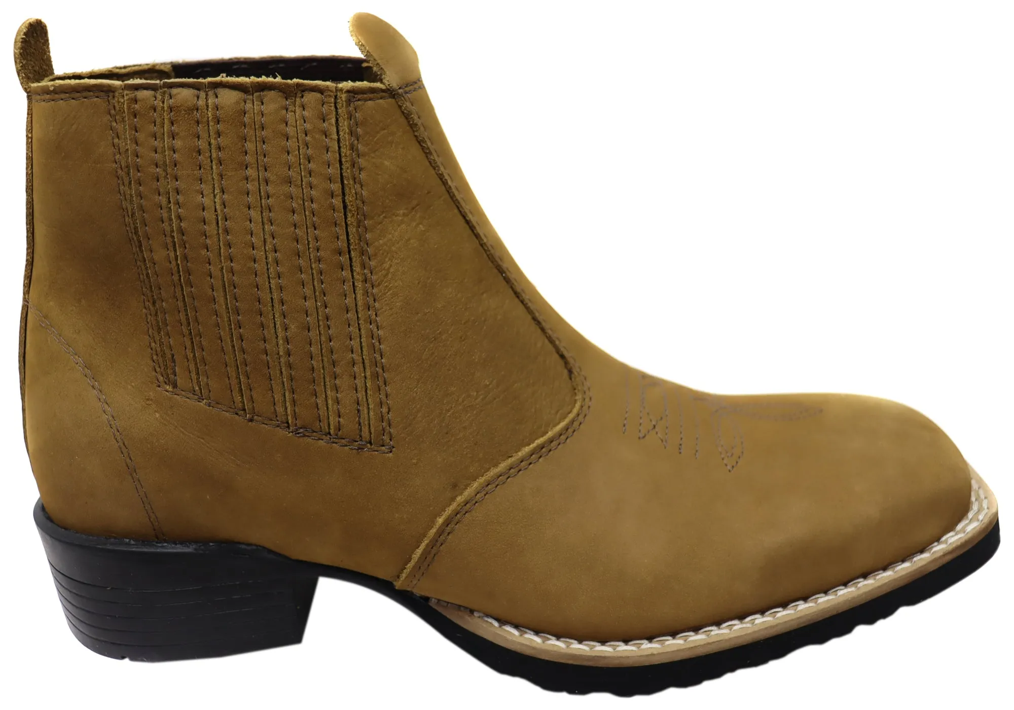 D Milton Orleans Herren Bequeme Leder Western Cowboy Chelsea Stiefel D Milton Schuhe
