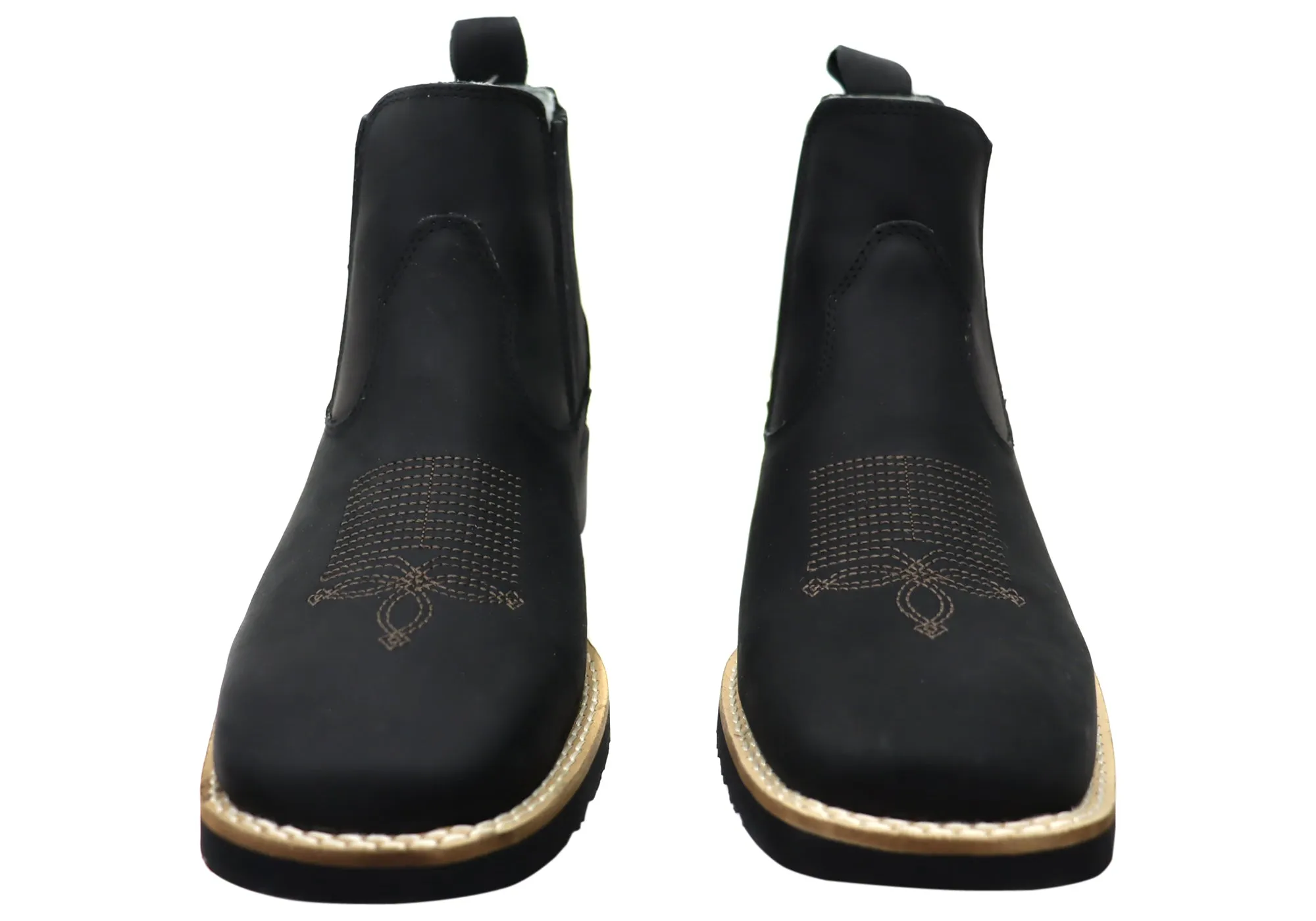 D Milton Orleans Herren Bequeme Leder Western Cowboy Chelsea Stiefel D Milton Schuhe