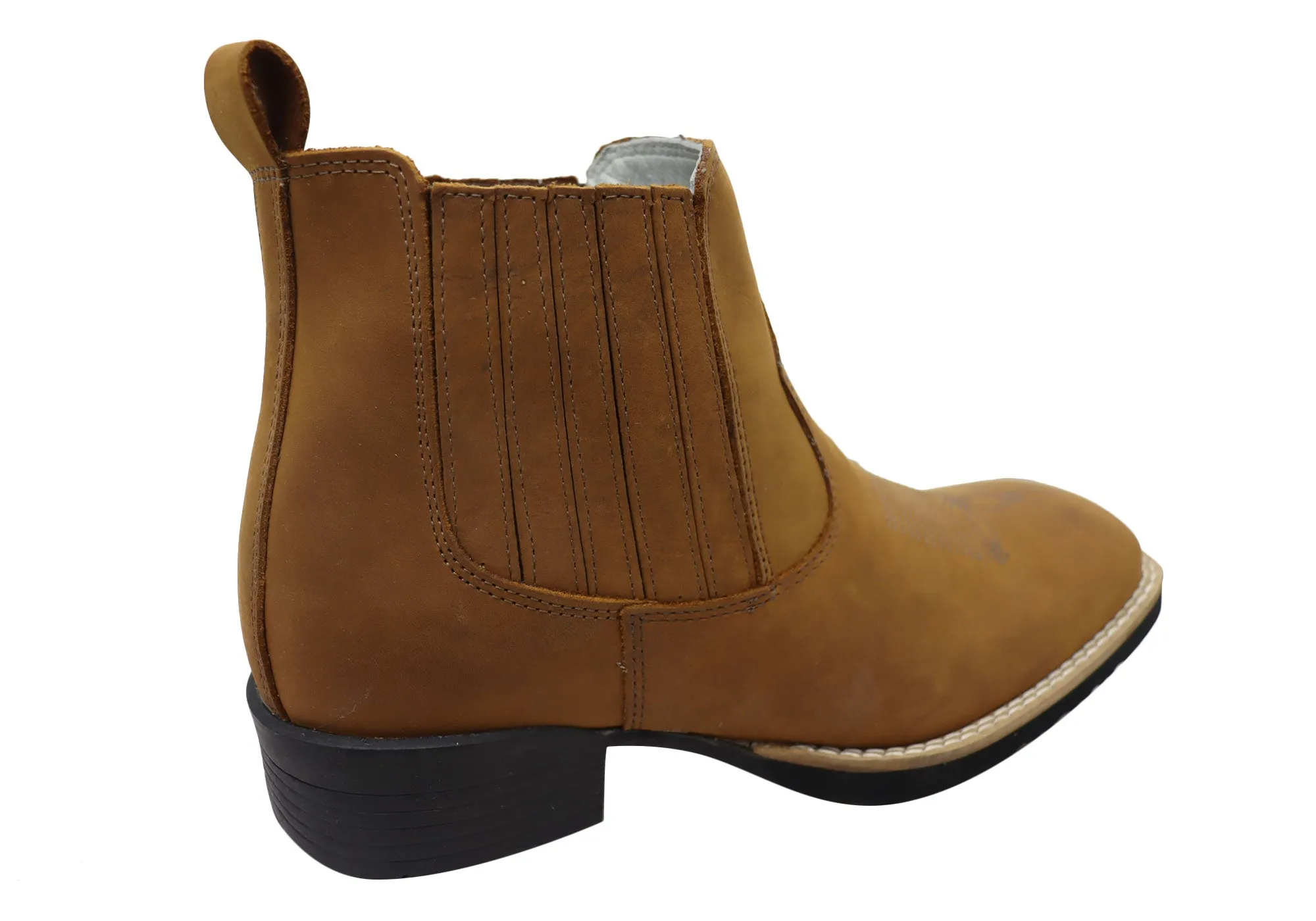 D Milton Orleans Herren Bequeme Leder Western Cowboy Chelsea Stiefel D Milton Schuhe