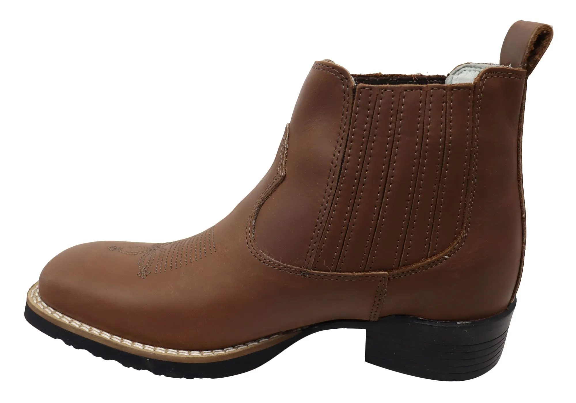 D Milton Orleans Herren Bequeme Leder Western Cowboy Chelsea Stiefel D Milton Schuhe