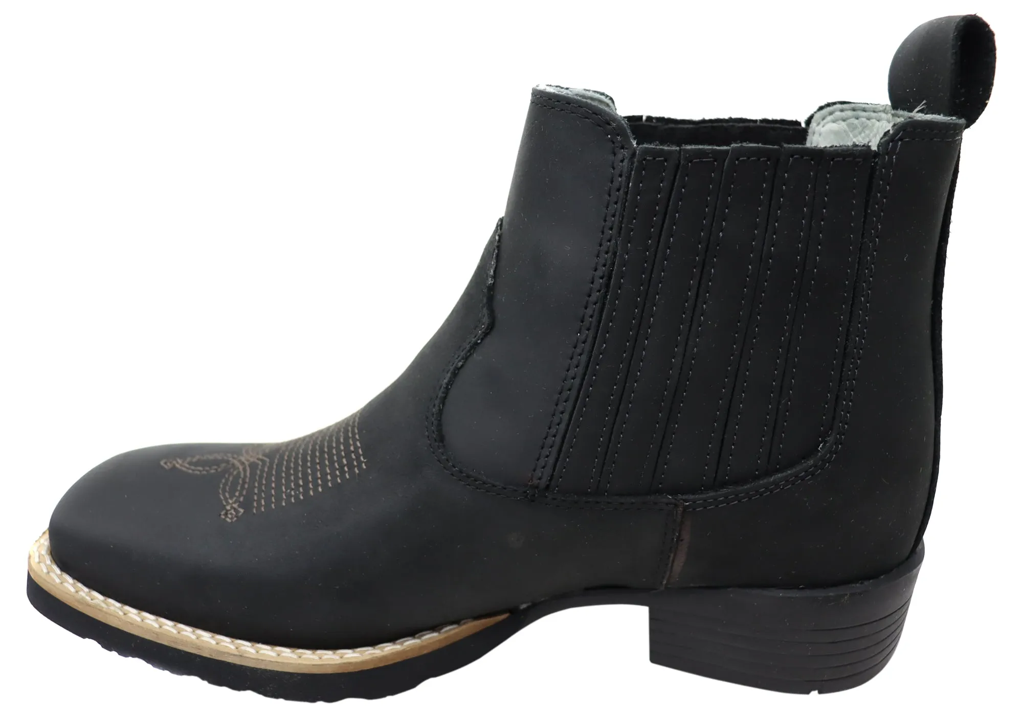 D Milton Orleans Herren Bequeme Leder Western Cowboy Chelsea Stiefel D Milton Schuhe