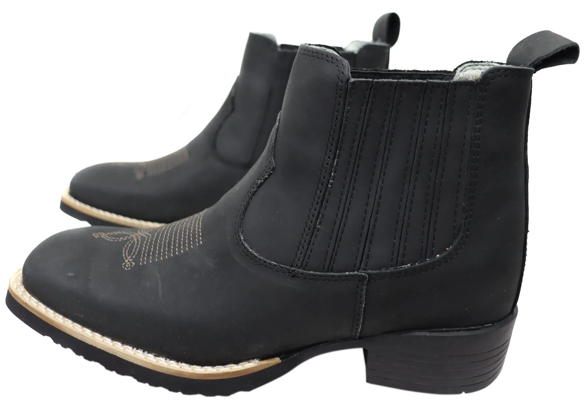 D Milton Orleans Herren Bequeme Leder Western Cowboy Chelsea Stiefel D Milton Schuhe