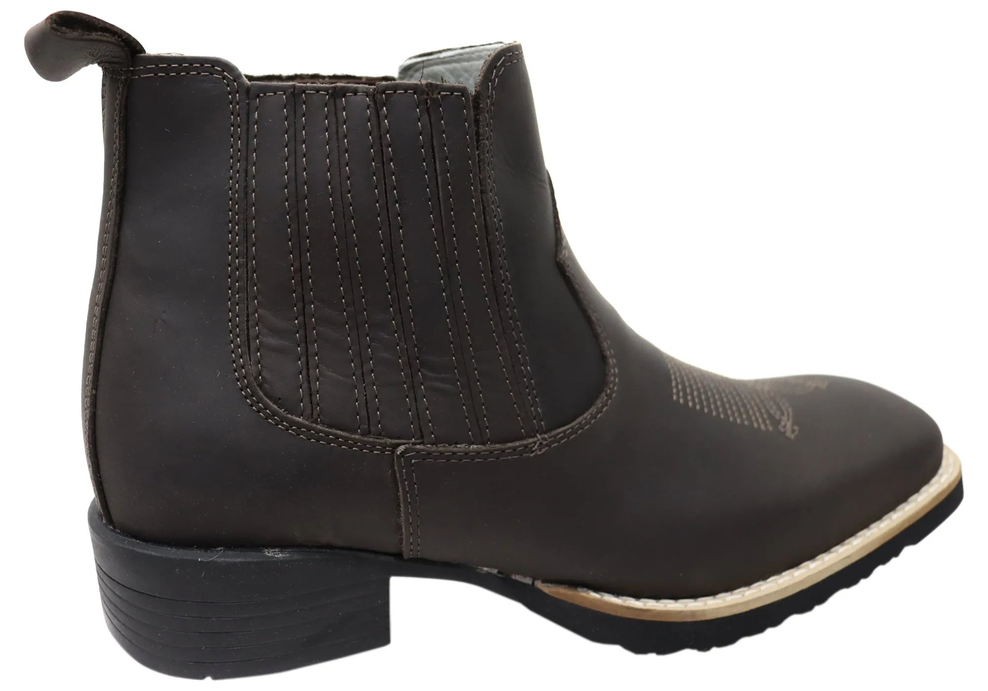 D Milton Orleans Herren Bequeme Leder Western Cowboy Chelsea Stiefel D Milton Schuhe
