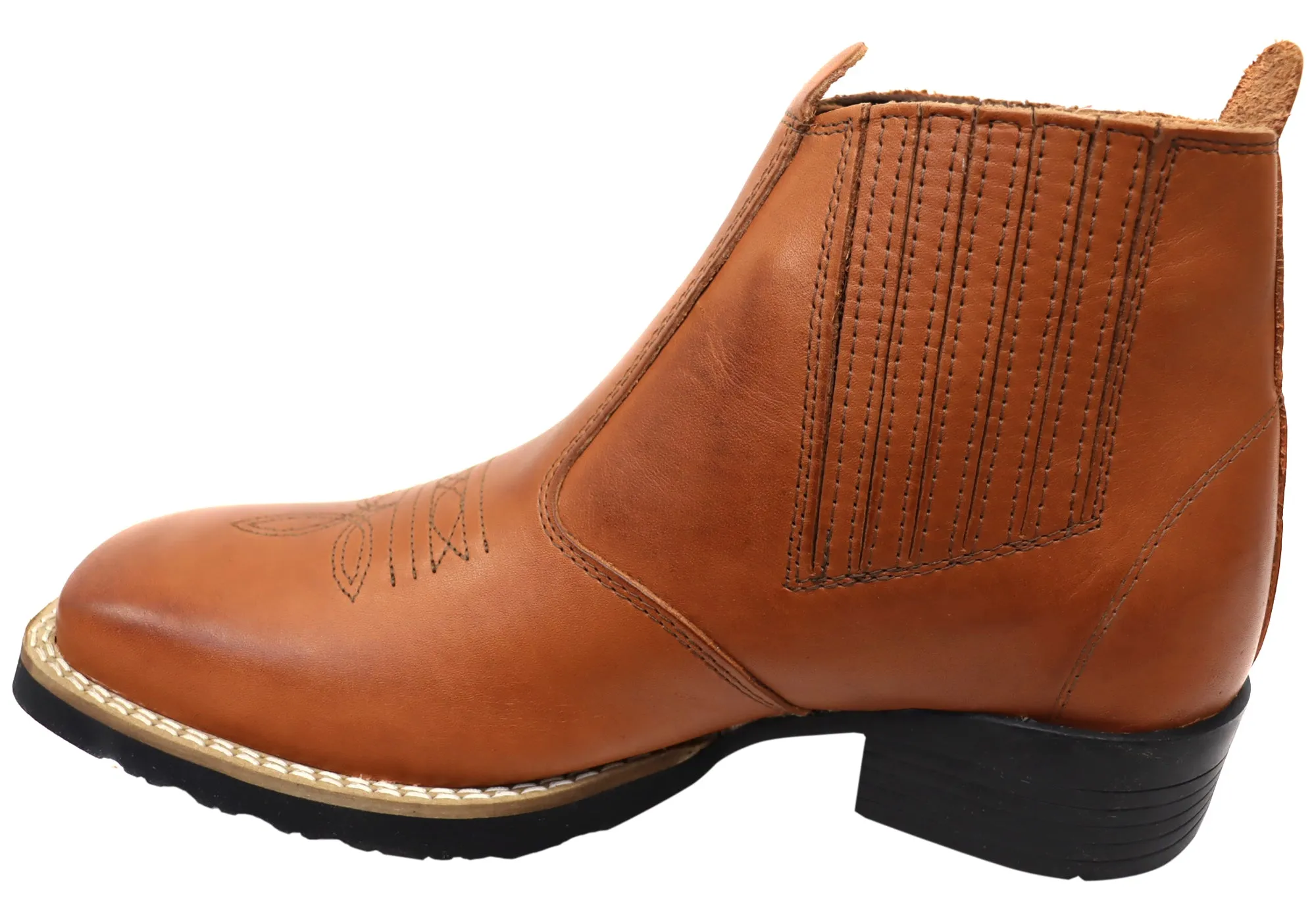 D Milton Orleans Herren Bequeme Leder Western Cowboy Chelsea Stiefel D Milton Schuhe