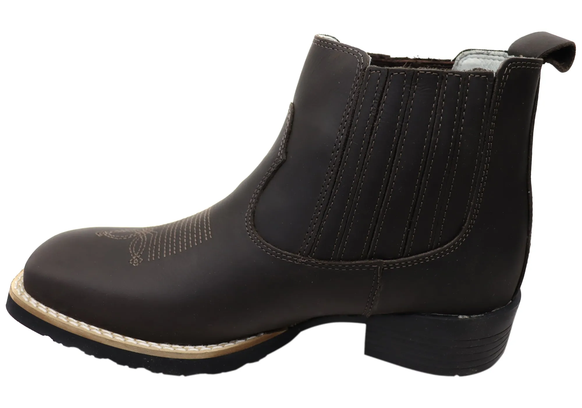 D Milton Orleans Herren Bequeme Leder Western Cowboy Chelsea Stiefel D Milton Schuhe