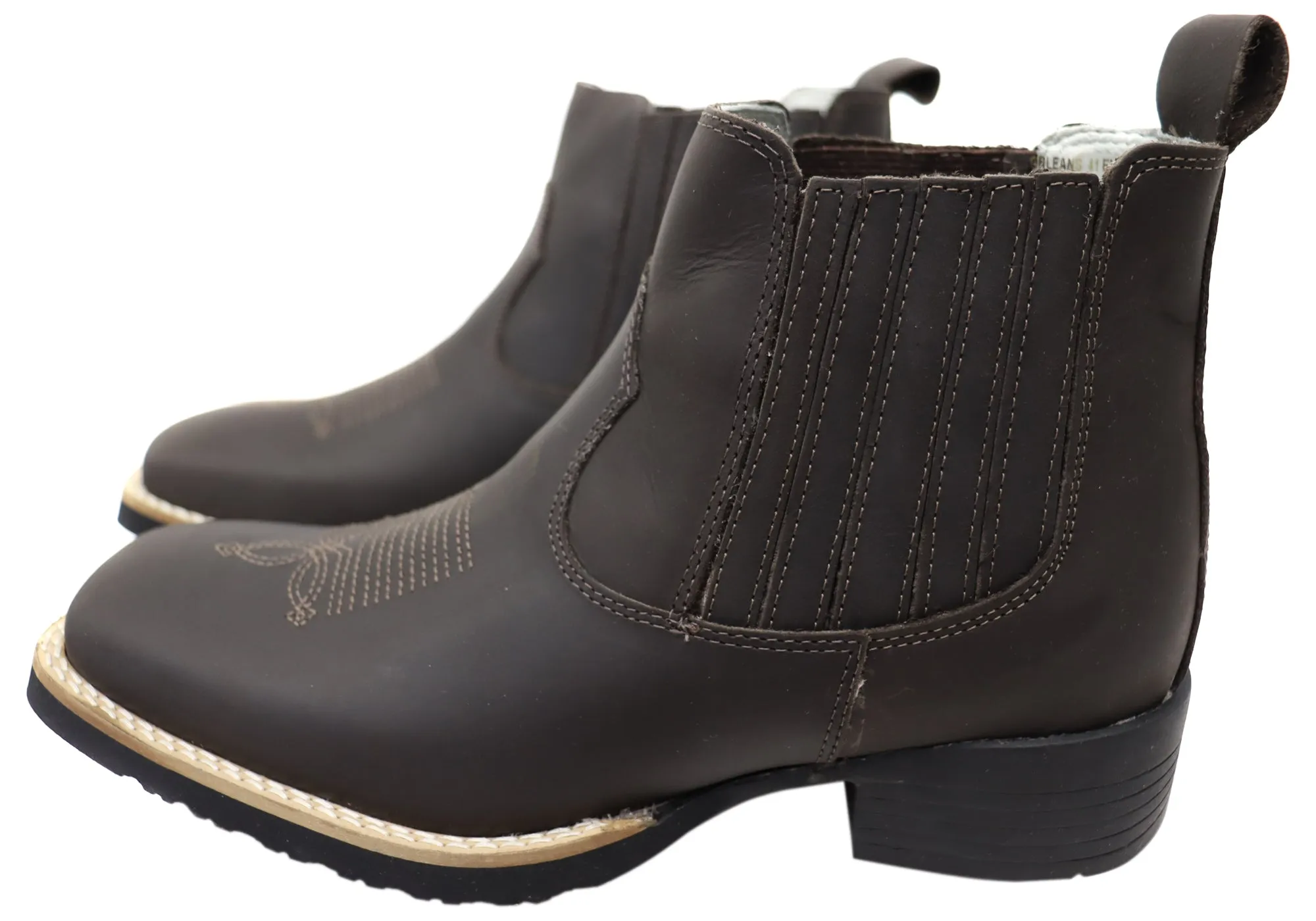 D Milton Orleans Herren Bequeme Leder Western Cowboy Chelsea Stiefel D Milton Schuhe