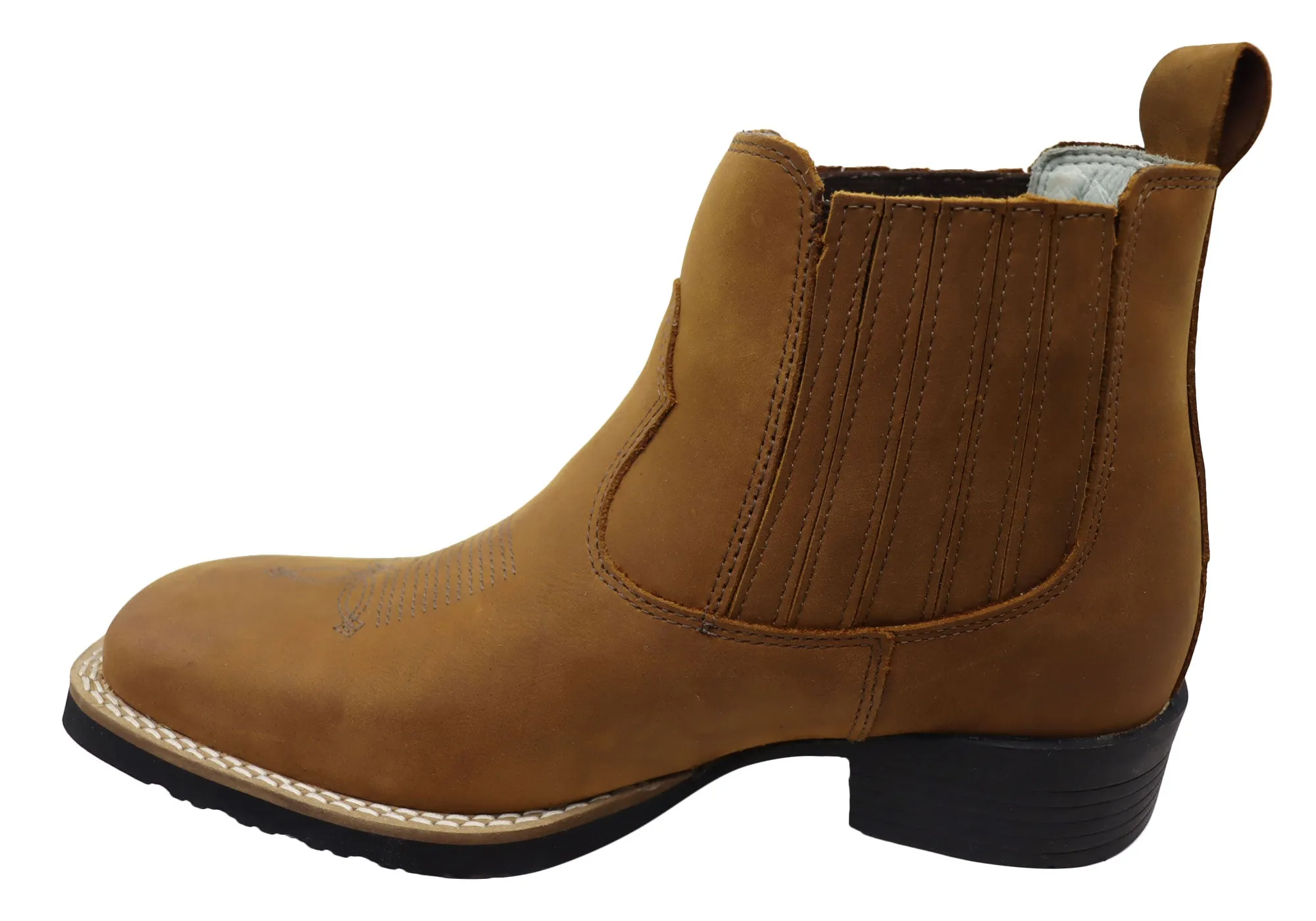 D Milton Orleans Herren Bequeme Leder Western Cowboy Chelsea Stiefel D Milton Schuhe