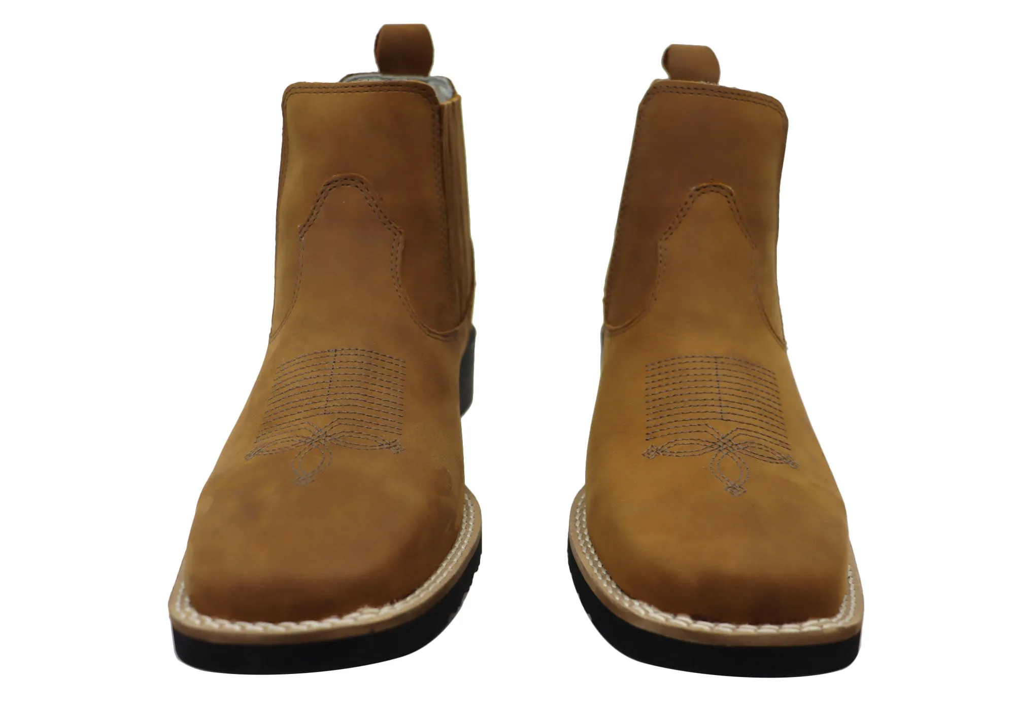 D Milton Orleans Herren Bequeme Leder Western Cowboy Chelsea Stiefel D Milton Schuhe