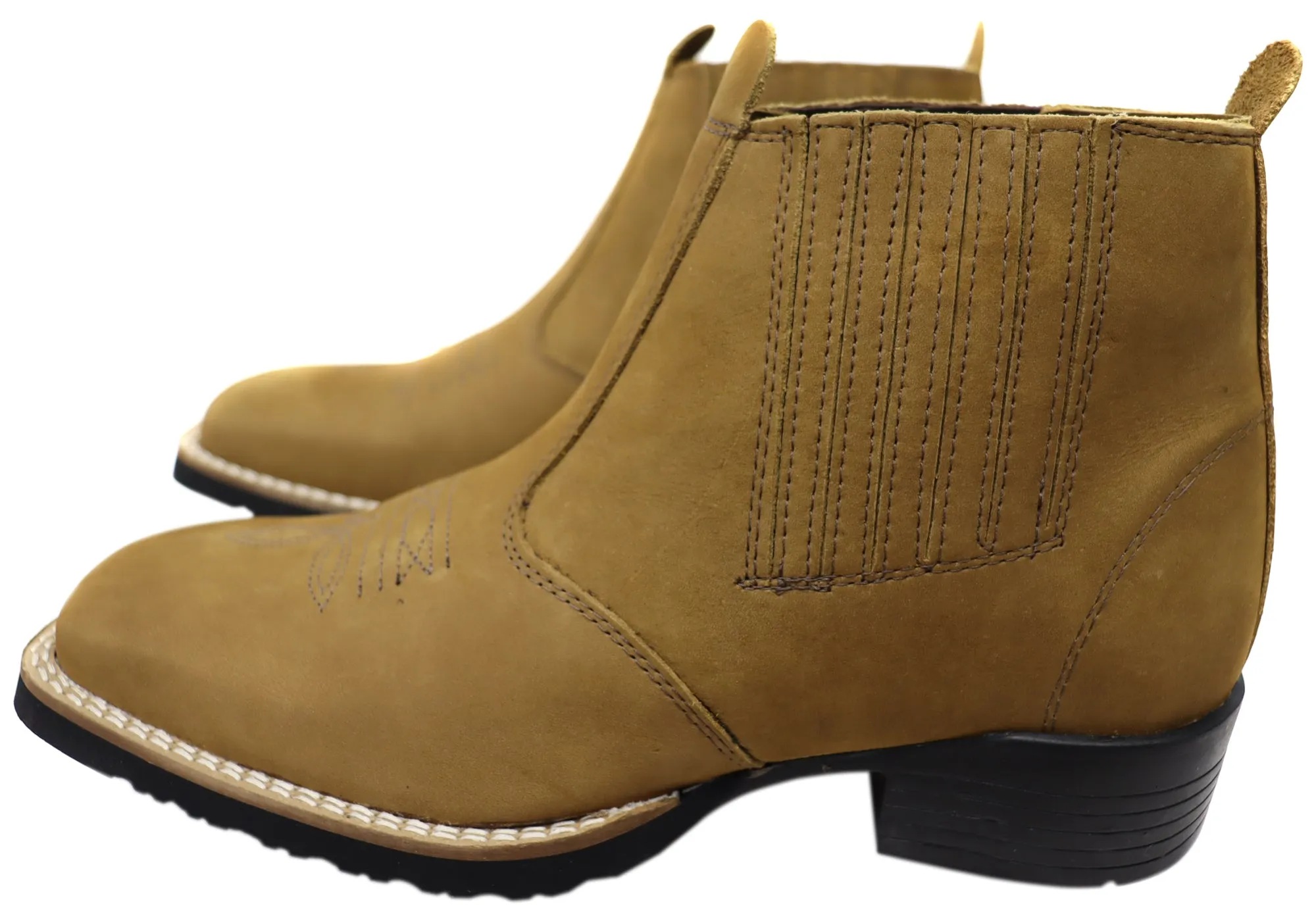 D Milton Orleans Herren Bequeme Leder Western Cowboy Chelsea Stiefel D Milton Schuhe