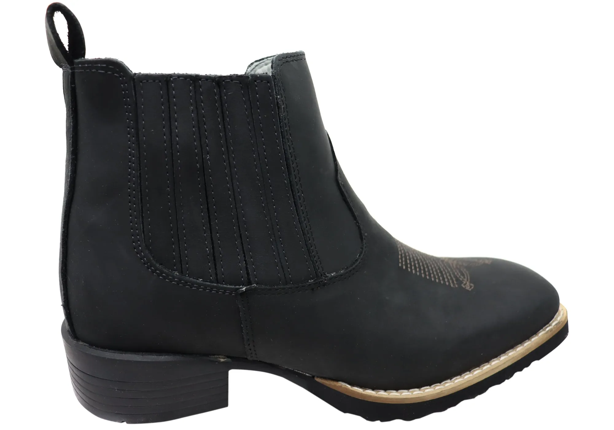 D Milton Orleans Herren Bequeme Leder Western Cowboy Chelsea Stiefel D Milton Schuhe