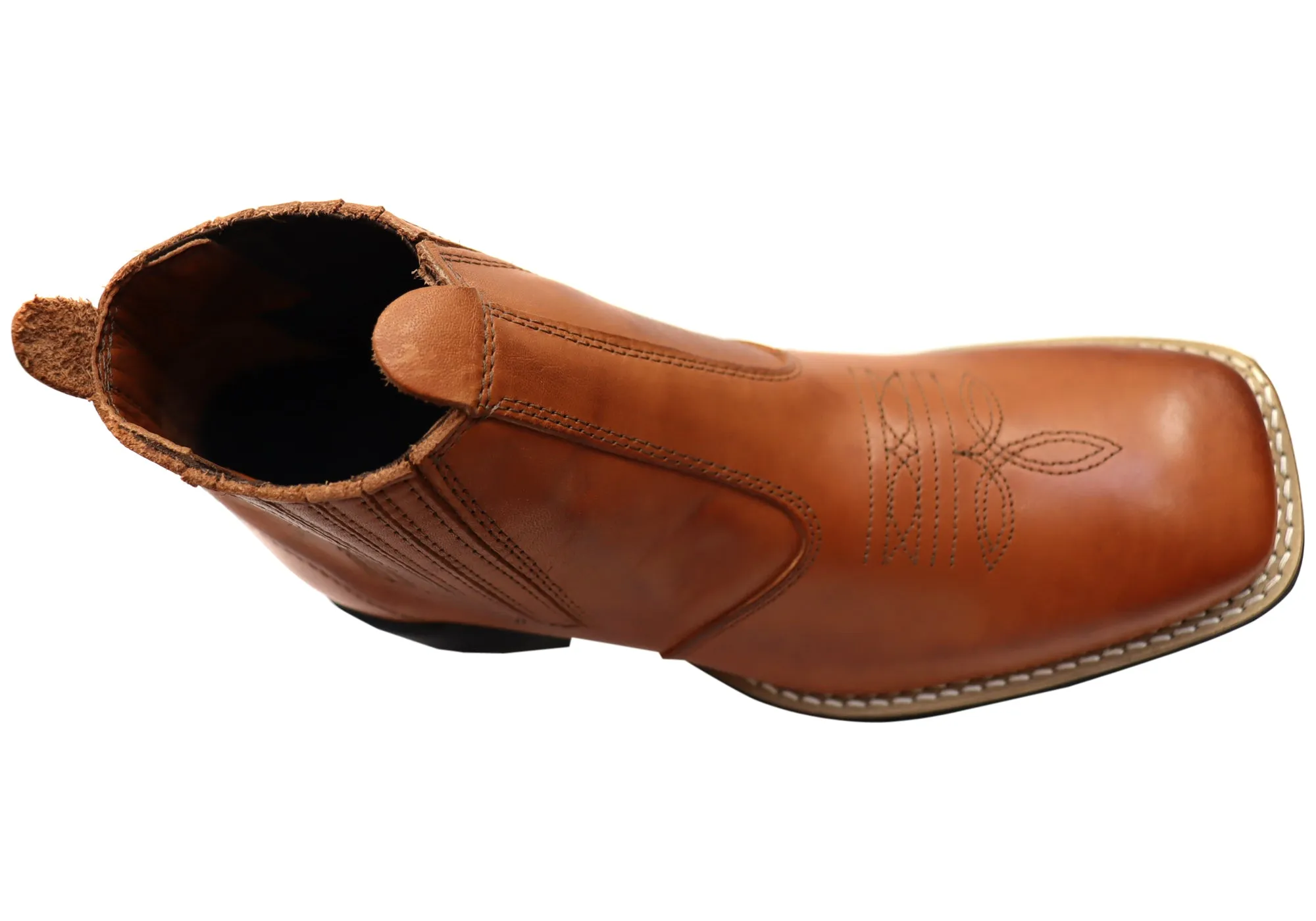 D Milton Orleans Herren Bequeme Leder Western Cowboy Chelsea Stiefel D Milton Schuhe