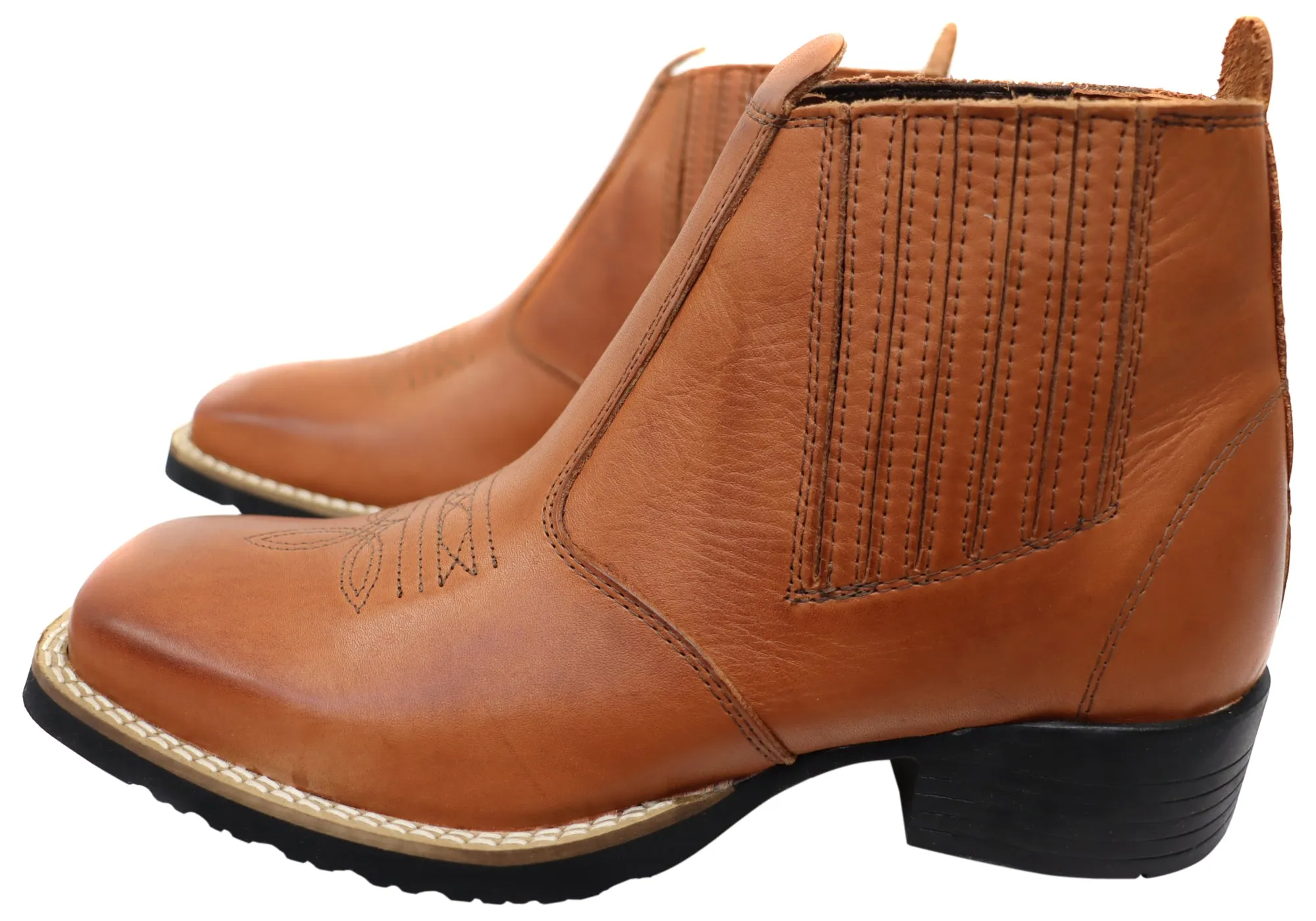 D Milton Orleans Herren Bequeme Leder Western Cowboy Chelsea Stiefel D Milton Schuhe