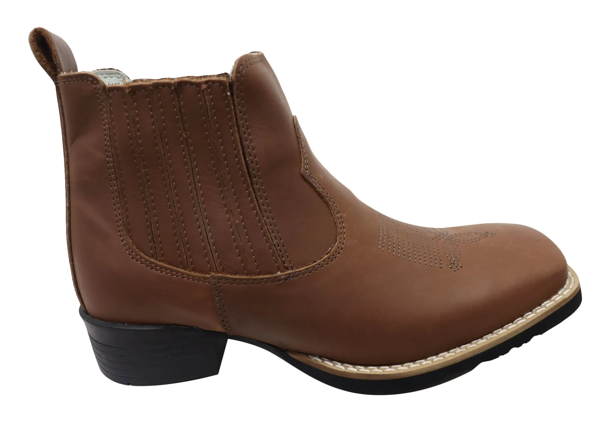 D Milton Orleans Herren Bequeme Leder Western Cowboy Chelsea Stiefel D Milton Schuhe