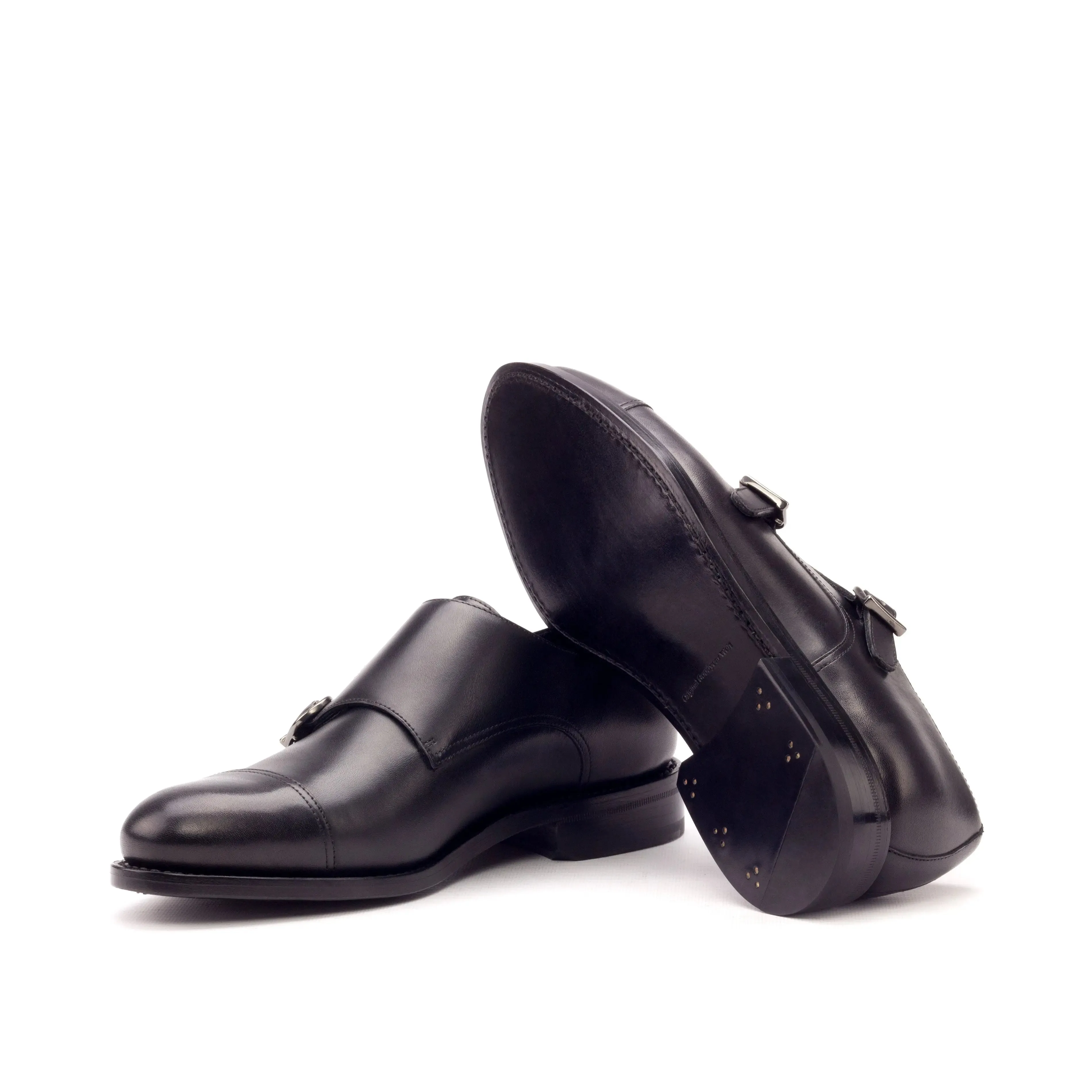 Dapperfam Schuhe DapperFam Monaco in Schwarz Herren Italienisches Leder Doppelmonk