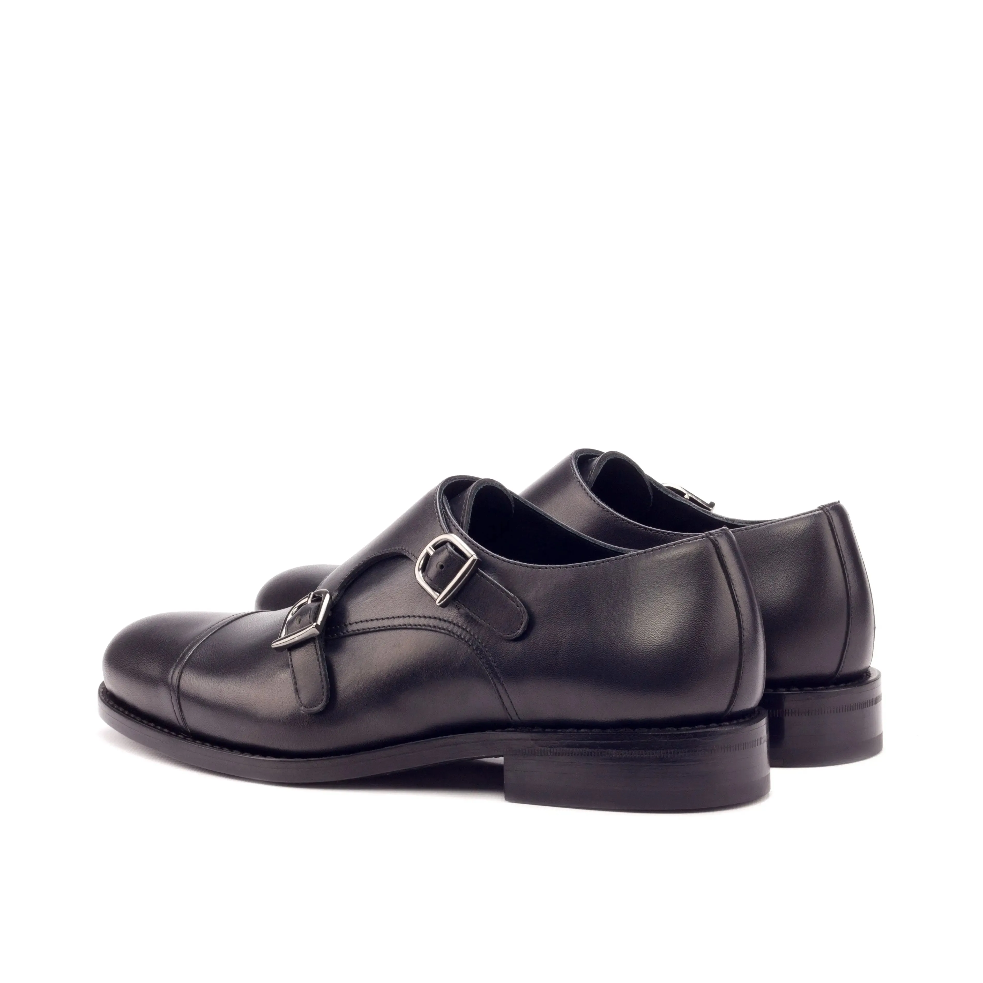 Dapperfam Schuhe DapperFam Monaco in Schwarz Herren Italienisches Leder Doppelmonk