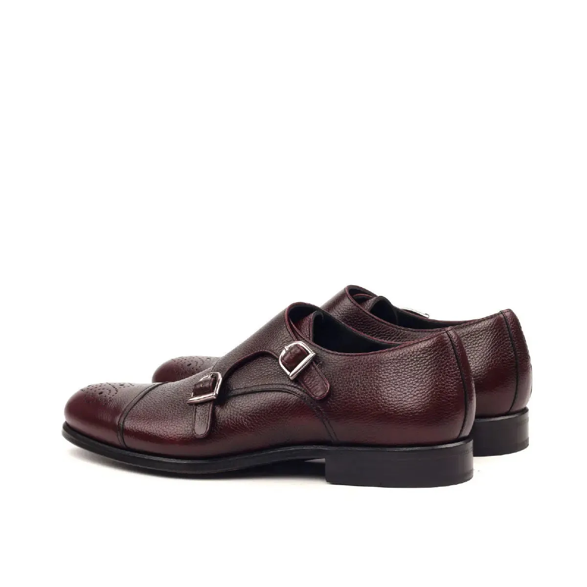 Dapperfam Schuhe DapperFam Monaco in Burgunderrot Herren Italienisches Vollrindleder Doppelmonk