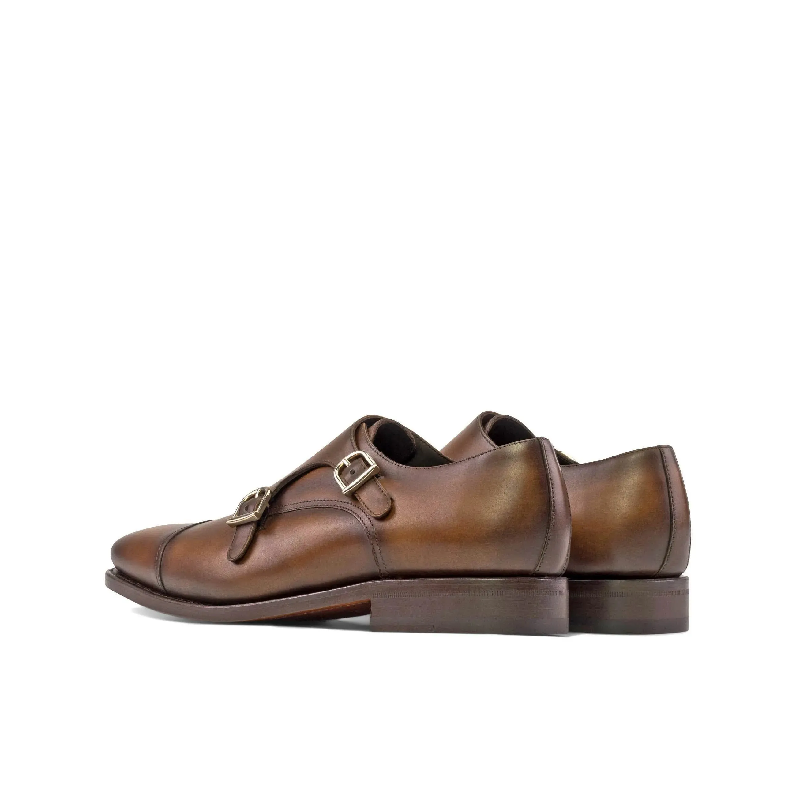 Dapperfam Schuhe DapperFam Monaco in Cognac Herren Italienisches Leder Doppelmonk