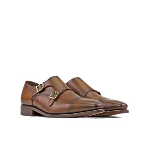 Dapperfam Schuhe DapperFam Monaco in Cognac Herren Italienisches Leder Doppelmonk