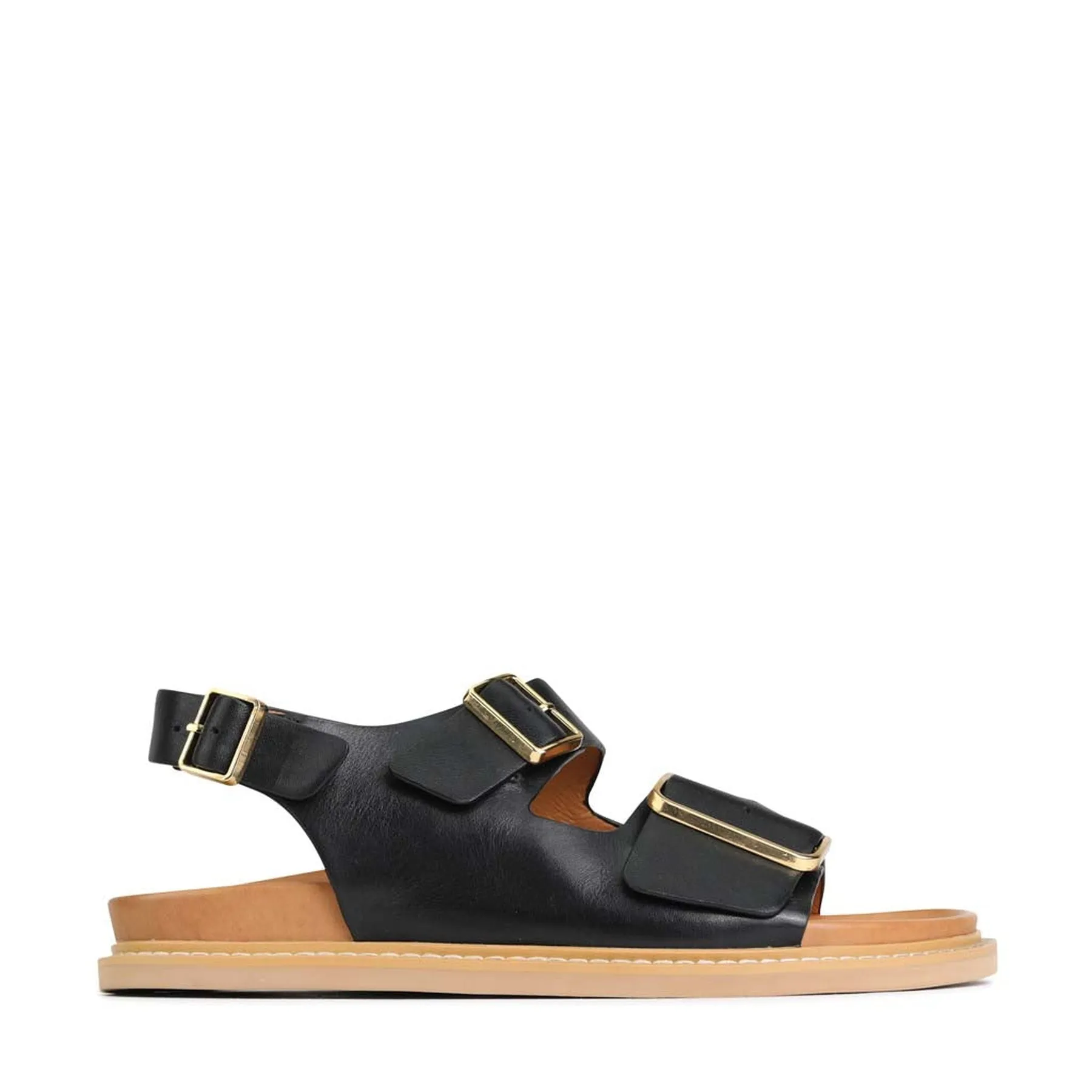 DEANA LEDER SANDALEN MIT DREIFACHER SCHNALLE