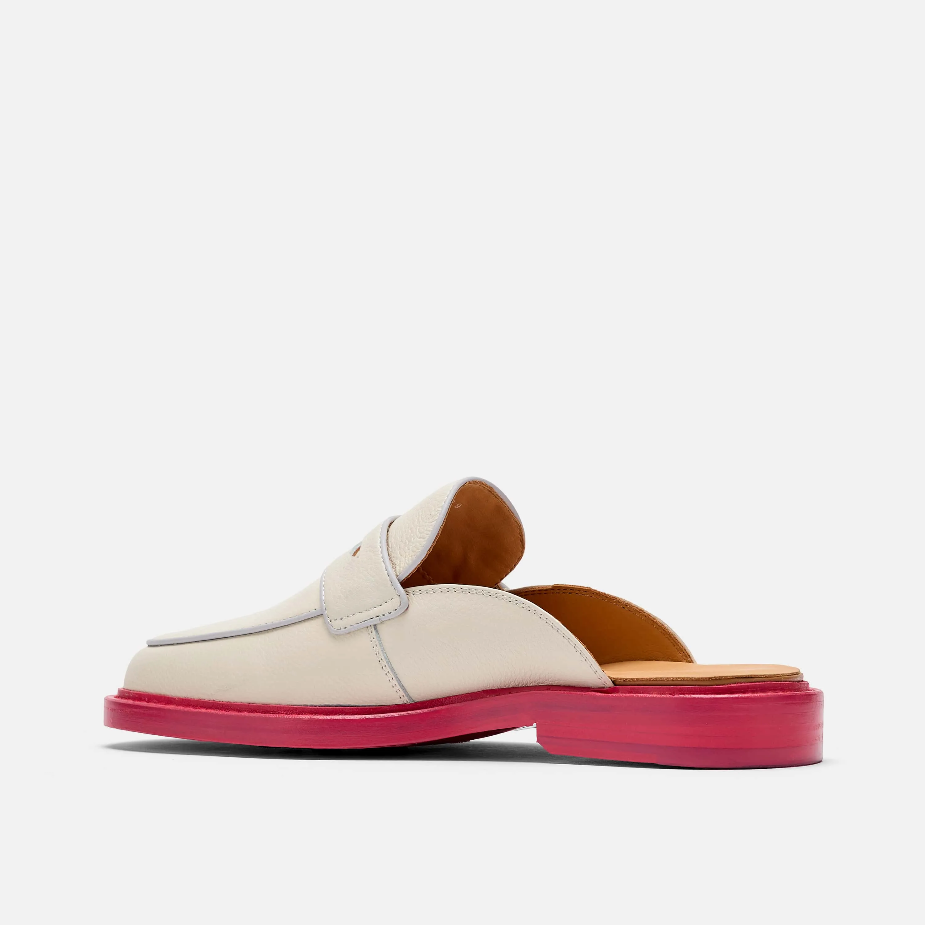 Del Mar Loafer Mules in Creme/Rosa