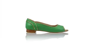 Donna 20mm Peeptoe Ballettschuhe - Grün & Gold