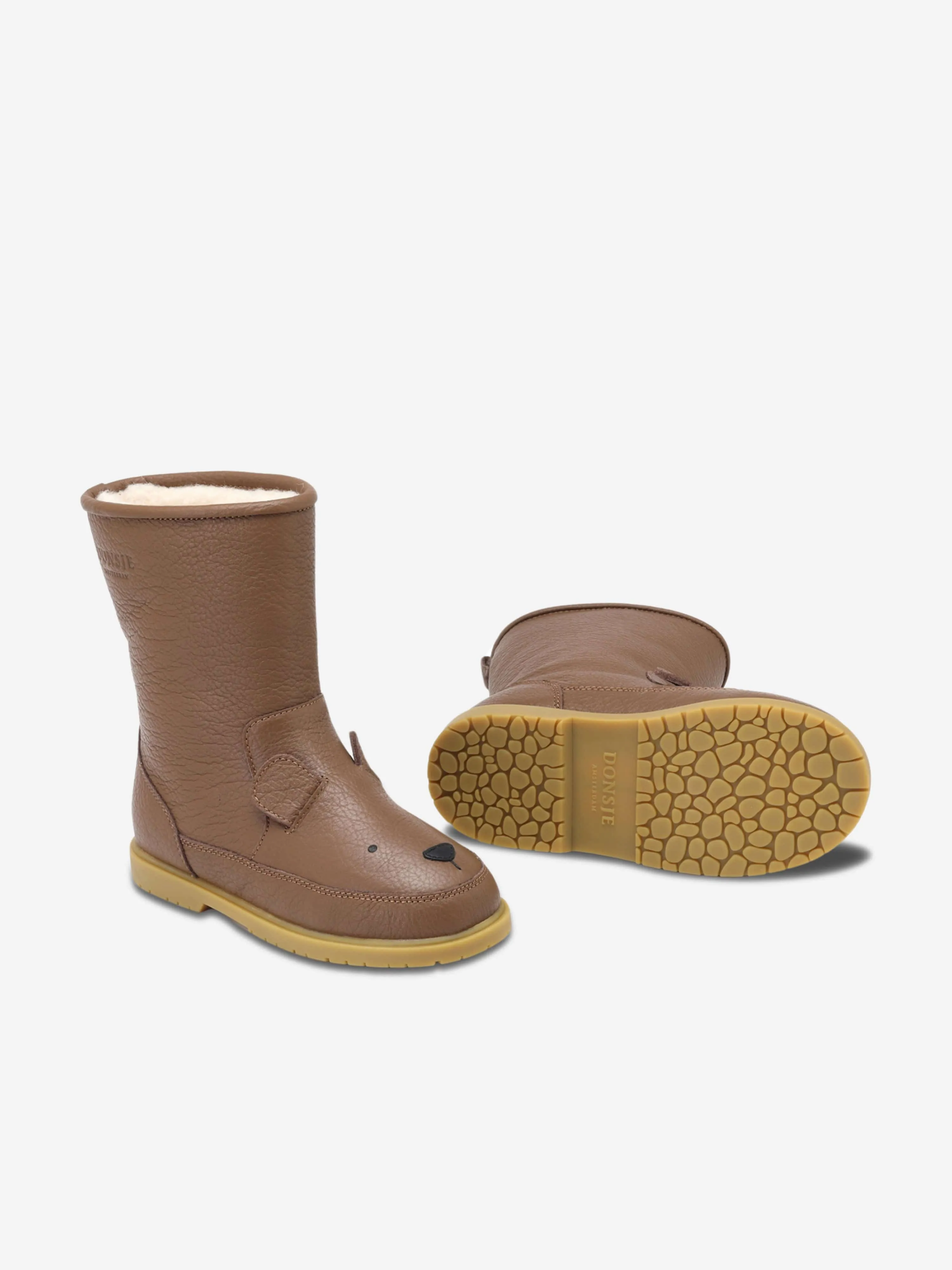 Donsje Kids Wadudu Klassische Bärenstiefel in Braun