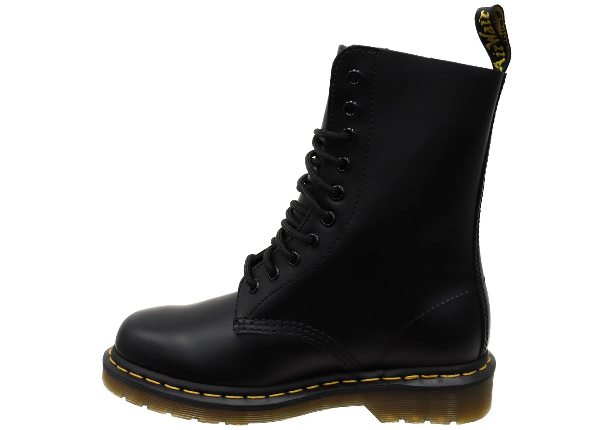 Dr. Martens 1490 Schwarz Glatt Unisex Leder Schnürstiefel Dr. Martens Schuhe