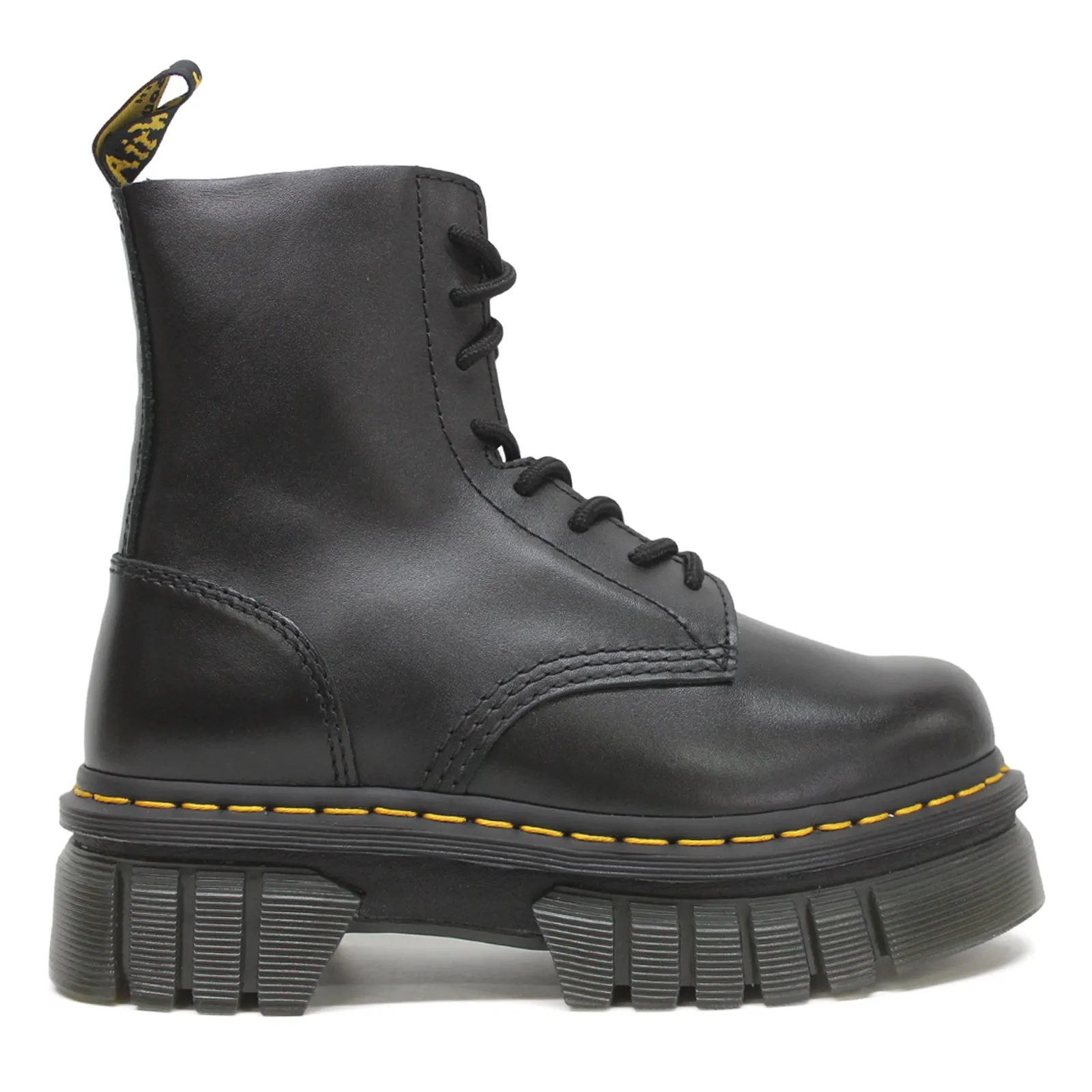 Dr. Martens Audrick 8-Eye Nappa Lux Leder Damen Knöchel Plateau Stiefel